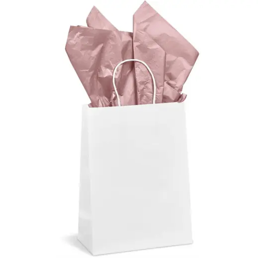 Lustre Tissue Paper - Pack Of 10 Rose Gold Bag Display
